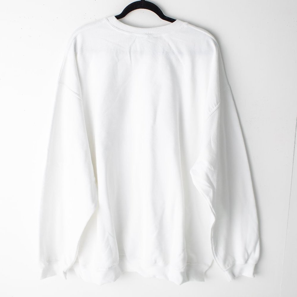New Merry Christmas Holiday Cheetah Trees White Sweatshirt Women's Size 4XL - Picture 5 of 7